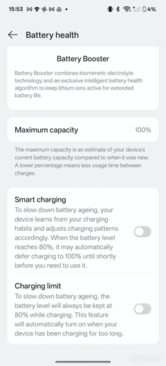 Några skärmdumpar som visar OnePlus påstådda uppgradering av laddningsgräns. (Källa: OnePlus System Apps Telegram-kanal via Android Authority)