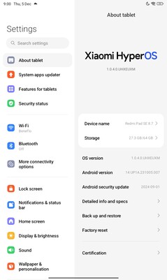 Xiaomi Redmi Pad SE 8.7 programvara
