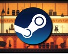 En bild som visar spelet Apotheon och Steam-logotypen.