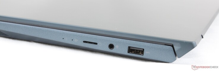 Höger: MicroSD-läsare, 3.5 mm kombinerad ljudanslutning, USB 3.1 Gen. 1 Typ A