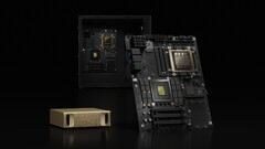 Nvidias kommande N1X CPU för bärbara datorer har dykt upp på Geekbench igen (på bilden: Nvidia DGX Spark mini-PC och moderkort; bildkälla: Nvidia)