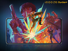iQOO hävdar att Z10 Turbo Plus kan uppnå en poäng på 3 262 390 på AnTuTu. På bilden: en reklambild av speltelefonen. (Bildkälla: iQOO - redigerad)