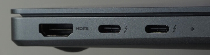 Till vänster: HDMI 2.0, två Thunderbolt 4-portar