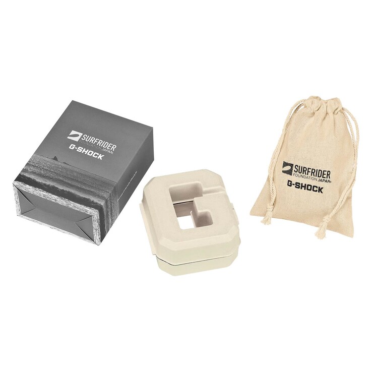 GBX100SFJ-1 levereras i en speciell miljömedveten förpackning, komplett med en anpassad Surfrider Foundation Japan-påse.