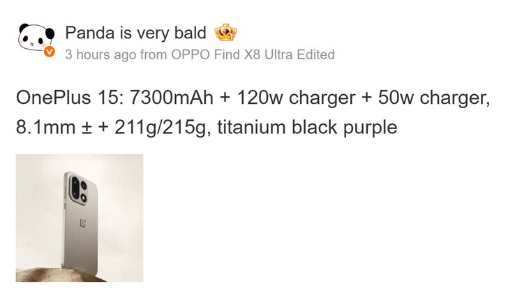 Rapporten från Panda Is Very Bald (Bildkälla: Weibo - maskinöversatt)