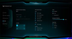 Predator Bifrost - OSD-inställningar