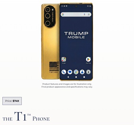Trump T1 kostar för närvarande 749 dollar på Trump Mobiles webbplats