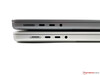 MacBook Pro 16 2021 (nederst) jämfört med MacBook Pro 14 2021 (överst)