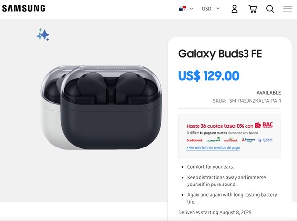 Galaxy Buds 3 FE kommer att säljas till ett högre pris än Galaxy Buds FE. (Bildkälla: Samsung)