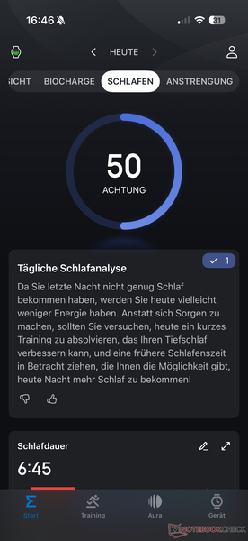 Sömnregistrering i Zepp-appen...