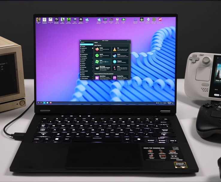 SteamOS-skrivbordsläget körs på Asus TUF Gaming A14