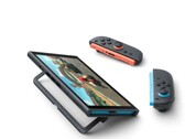 Nintendo Switch 2 på stödet med Joy-Con-kontrollerna borttagna.