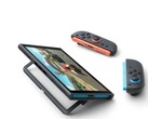 Nintendo Switch 2 på stödet med Joy-Con-kontrollerna borttagna.