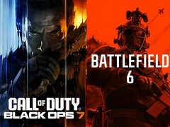 Call of Duty: Black Ops 7 och Battlefield 6 banners visas sida vid sida (Bildkälla: Steam, Sony PlayStation med redigeringar)