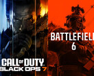 Call of Duty: Black Ops 7 och Battlefield 6 banners visas sida vid sida (Bildkälla: Steam, Sony PlayStation med redigeringar)