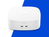 Den nya OmniDesk Mini finns med upp till Core 5 320. Bild: en reklambild som visar framsidan av mini-datorn.