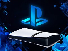 Banner för PS5 Pro-konsol med PlayStation-logotypen synlig