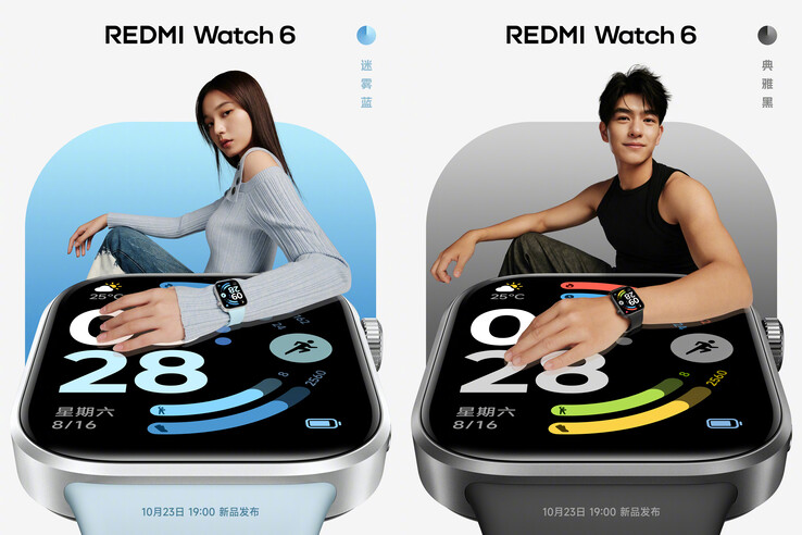 Elegant svart och dimblå färgskala av Redmi Watch 6 (Bildkälla: Xiaomi)