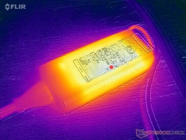 AC-adaptern når över 37 C vid krävande belastningar