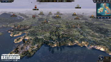 En bild som visar städer på världskartan i A Total War Saga: Thrones of Britannia.