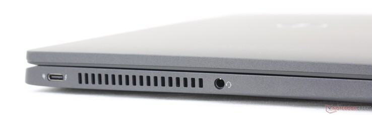 Vänster: USB-C med Thunderbolt 4 + Power Delivery + DisplayPort, 3,5 mm headset