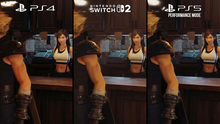 De flesta effekter jämförs positivt för Nintendo Switch 2 jämfört med PlayStation 4, men skuggor med lägre upplösning och dragavstånd jämfört med PlayStation 5 är en faktor. [Bildkredit: Digital Foundry]