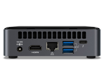 Intel NUC (NUC10i5FNKPA) baksidan (Källa: Intel)