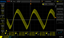 DC-dimning vid 120 kHz: närbild