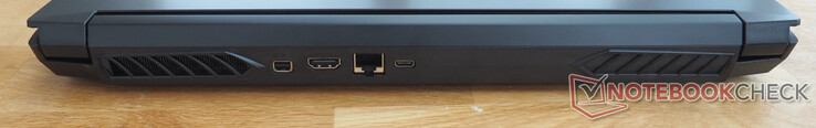 Tillbaka: Mini DisplayPort, HDMI, RJ45 LAN, USB-C 3.1 Gen 2 inkl. DisplayPort