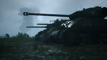 En bild som visar flera M4 Shermans i Hell Let Loose.