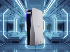 Mockup av PS6-konsolen visas