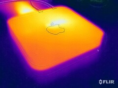 Yttemperaturer stresstest efter 1 timme: max ~37 °C på ovansidan