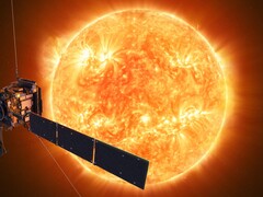 En bild av solen tagen av Solar Orbiter (Bildkälla: ESA; beskuren)