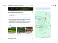 AI-översikter i Google Sök kan nu ge idéer och recensioner för regioner och länder som användare vill besöka. (Bildkälla: Google)