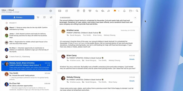 macOS 15.4 reviderar designen av Apple:s Mail-app. (Bildkälla: 9to5Mac)