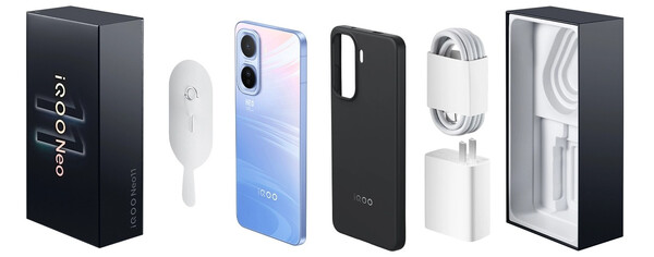 IQooNeo 11 levereras med ett fodral och en laddare i förpackningen. (Bildkälla: iQoo)