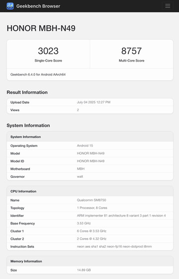 (Bildkälla: Geekbench)