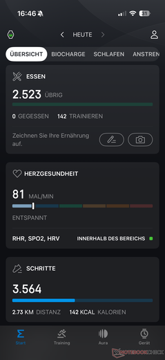 Bland annat spåras kaloriförbrukning och steg