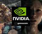 Nvidia Gamescom 2025-banner som visar nya DLSS 4-spel (Bildkälla: Nvidia, Gamescom med ändringar)