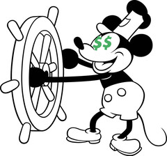 Disney höjer priserna på sina streamingtjänster igen, bara ett år efter den senaste prishöjningen. Musse Pigg på bilden. (Bild: Steamboat Willy från Disney [in public domain] w/ edits)