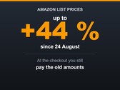 Diagram som visar att Amazon höjde listpriserna med upp till 44 procent medan priserna i kassan förblev oförändrade