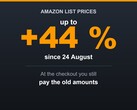 Diagram som visar att Amazon höjde listpriserna med upp till 44 procent medan priserna i kassan förblev oförändrade