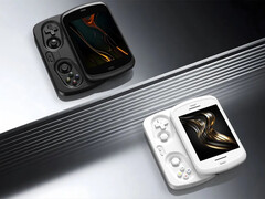 Anbernic RG Slide använder en fjäderskena för att flytta sin 4,7-tumsskärm fram och tillbaka. (Bildkälla: Anbernic)