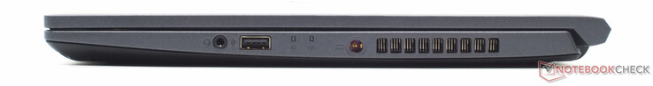 3.5 mm ljudport, USB 2.0 Typ-A, strömkontakt med fat