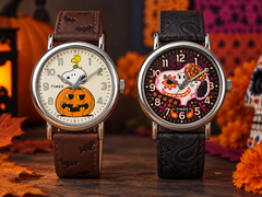De nya klockorna Peanuts x Timex Weekender Pumpkin och Day of the Dead har säsongsbetonade Snoopy-motiv och präglade läderarmband