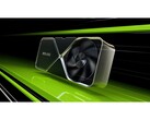 En reklambild för Nvidias RTX 4090-grafikkort mot en svart och grön bakgrund. (Bildkälla: Nvidia)