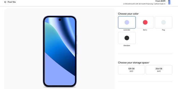 Det nya priset för Pixel 10a gäller nu i Google Store och på Amazon.