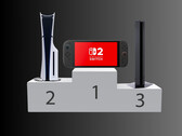 Switch 2 högst upp på försäljningspallen vid konsollansering (Bildkälla: Nintendo of America, Sony PlayStation, Freepik med redigeringar)
