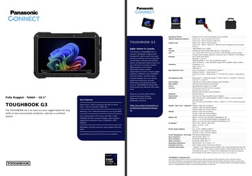 Specifikationer för Panasonic Toughbook G3
