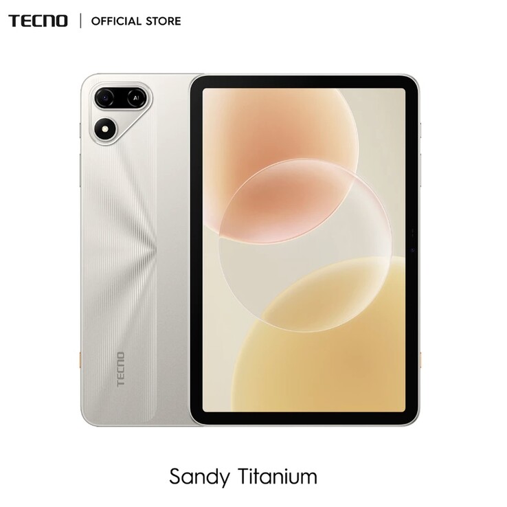 Tecno Megapad SE 2 i färgen Sandy Titanium.